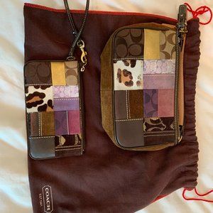 Coach Small Purse & Wristlet Patchwork Purple